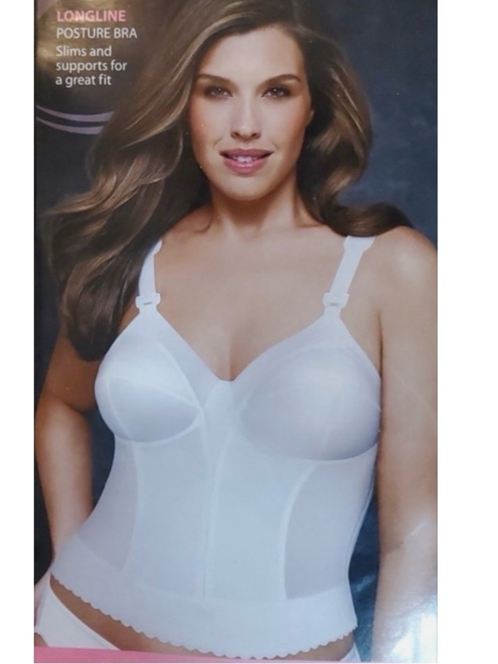 White Longline Posture Bra Slimming Support 40D